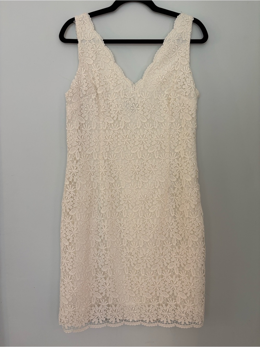 Ann Taylor Ivory Floral Lace Mini Dress